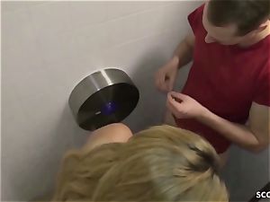 CAUGHT AND SPY GERMAN college teens fuck ON rest room AT college